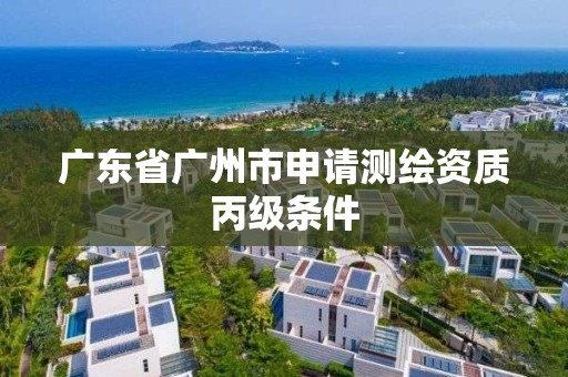 广东省广州市申请测绘资质丙级条件