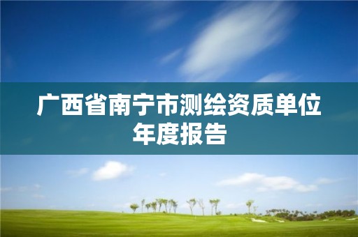 广西省南宁市测绘资质单位年度报告