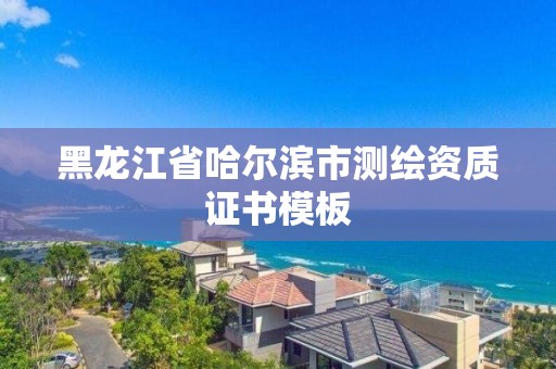 黑龙江省哈尔滨市测绘资质证书模板