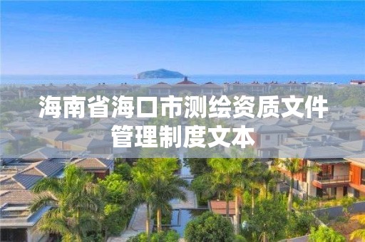 海南省海口市测绘资质文件管理制度文本