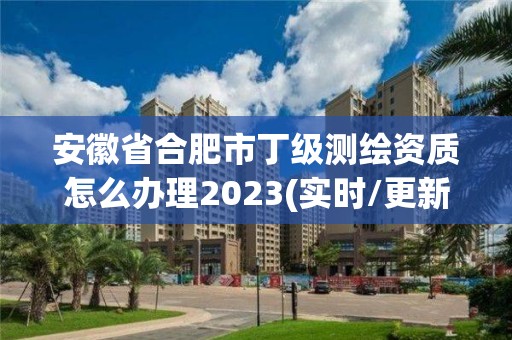 安徽省合肥市丁级测绘资质怎么办理2023(实时/更新中)