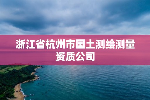 浙江省杭州市国土测绘测量资质公司