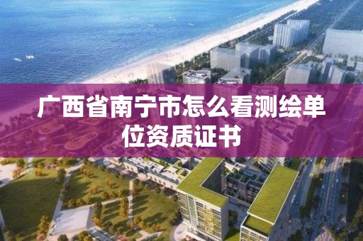 广西省南宁市怎么看测绘单位资质证书