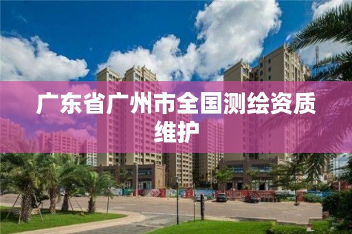 广东省广州市全国测绘资质维护