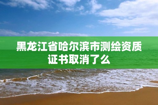 黑龙江省哈尔滨市测绘资质证书取消了么