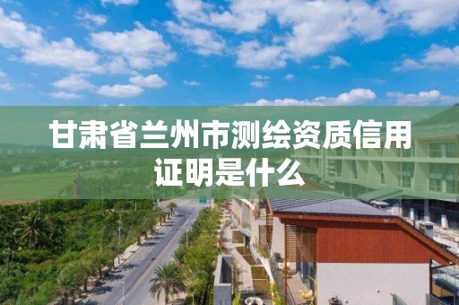 甘肃省兰州市测绘资质信用证明是什么