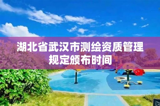 湖北省武汉市测绘资质管理规定颁布时间