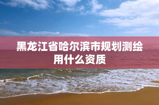 黑龙江省哈尔滨市规划测绘用什么资质