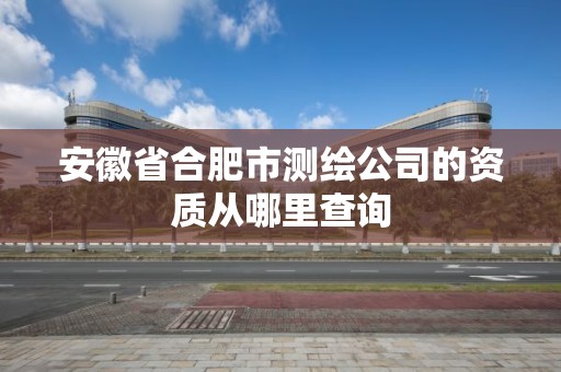 安徽省合肥市测绘公司的资质从哪里查询