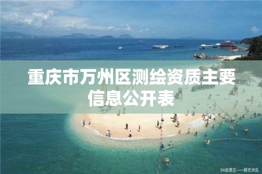 重庆市万州区测绘资质主要信息公开表