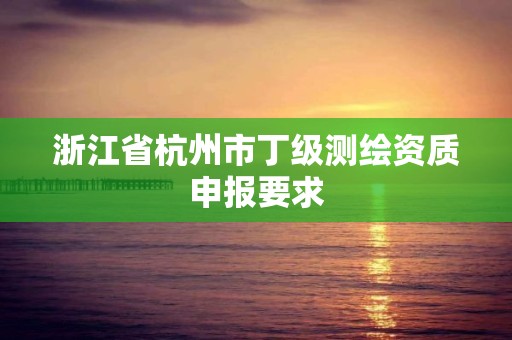 浙江省杭州市丁级测绘资质申报要求