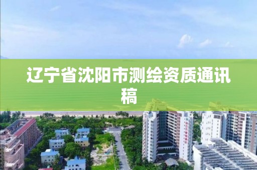 辽宁省沈阳市测绘资质通讯稿