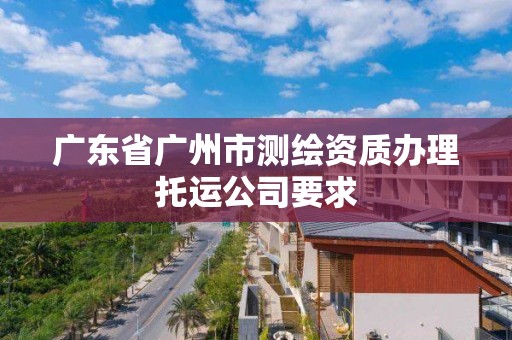 广东省广州市测绘资质办理托运公司要求