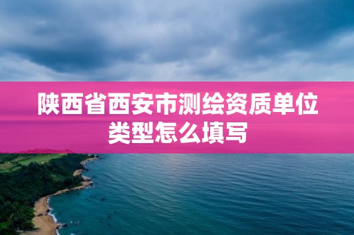 陕西省西安市测绘资质单位类型怎么填写