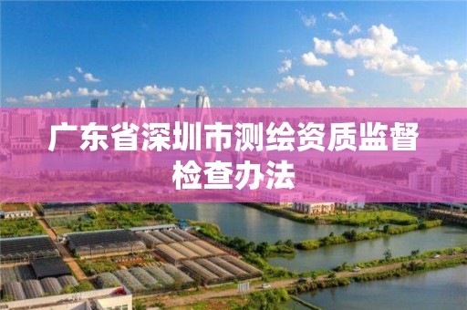 广东省深圳市测绘资质监督检查办法