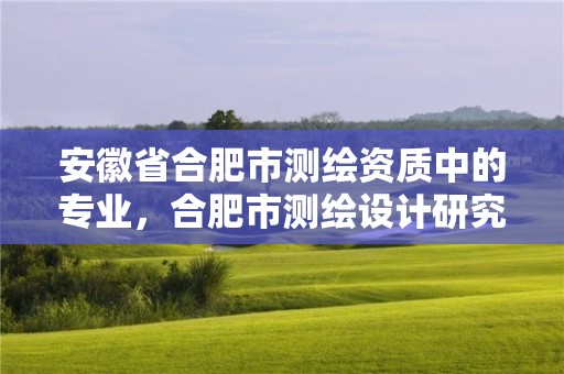 安徽省合肥市测绘资质中的专业，合肥市测绘设计研究院属于企业吗?