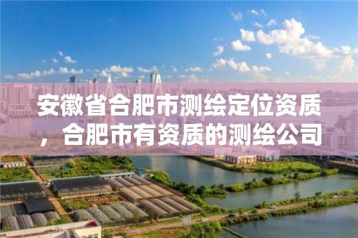 安徽省合肥市测绘定位资质，合肥市有资质的测绘公司