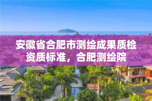 安徽省合肥市测绘成果质检资质标准，合肥测绘院