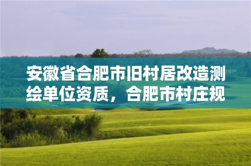 安徽省合肥市旧村居改造测绘单位资质，合肥市村庄规划