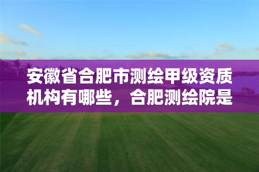 安徽省合肥市测绘甲级资质机构有哪些,合肥测绘院是什么单位 安徽省合肥市测绘甲级资质机构有哪些,合肥测绘院是什么单位