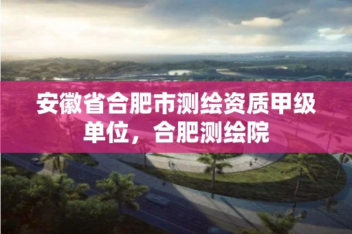 安徽省合肥市测绘资质甲级单位，合肥测绘院