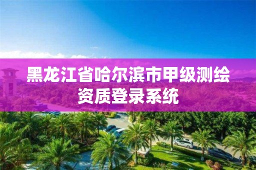 黑龙江省哈尔滨市甲级测绘资质登录系统