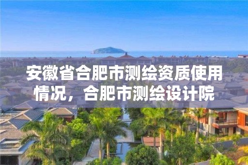 安徽省合肥市测绘资质使用情况，合肥市测绘设计院