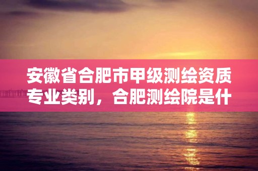 安徽省合肥市甲级测绘资质专业类别，合肥测绘院是什么单位