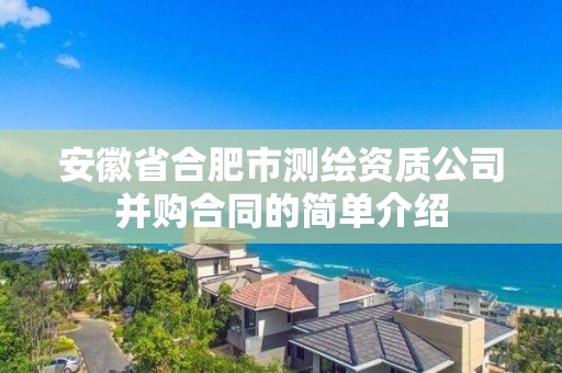 安徽省合肥市测绘资质公司并购合同的简单介绍