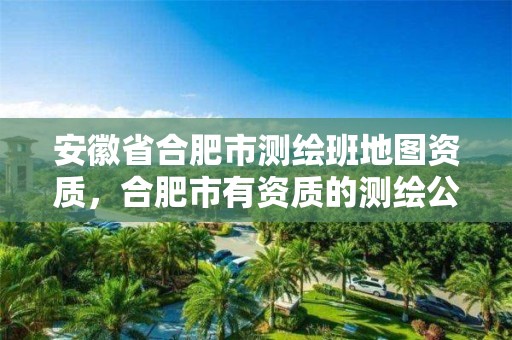 安徽省合肥市测绘班地图资质，合肥市有资质的测绘公司