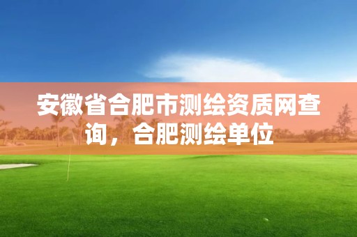 安徽省合肥市测绘资质网查询，合肥测绘单位