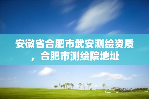 安徽省合肥市武安测绘资质，合肥市测绘院地址