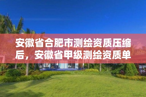 安徽省合肥市测绘资质压缩后，安徽省甲级测绘资质单位