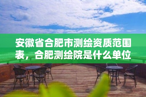 安徽省合肥市测绘资质范围表，合肥测绘院是什么单位