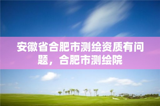 安徽省合肥市测绘资质有问题，合肥市测绘院