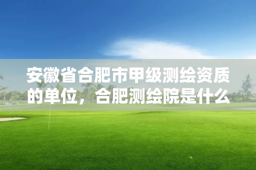 安徽省合肥市甲级测绘资质的单位，合肥测绘院是什么单位