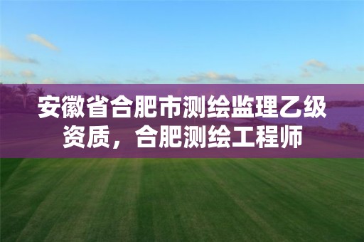 安徽省合肥市测绘监理乙级资质，合肥测绘工程师