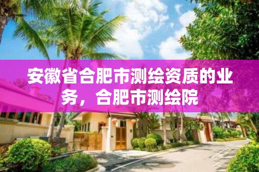 安徽省合肥市测绘资质的业务，合肥市测绘院