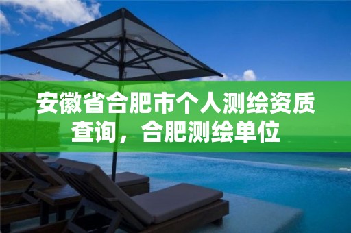 安徽省合肥市个人测绘资质查询，合肥测绘单位