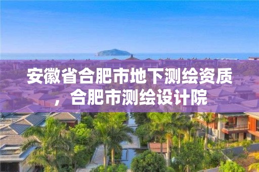 安徽省合肥市地下测绘资质，合肥市测绘设计院