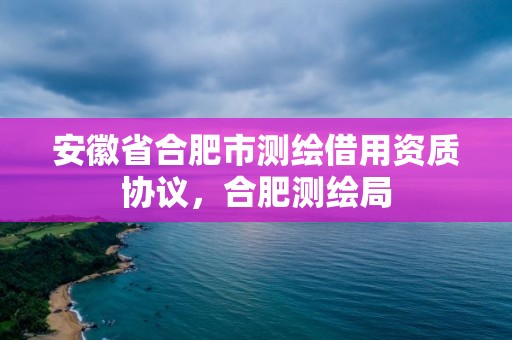 安徽省合肥市测绘借用资质协议，合肥测绘局