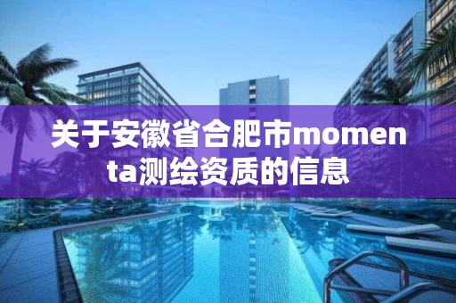 关于安徽省合肥市momenta测绘资质的信息 关于安徽省合肥市momenta测绘资质的信息