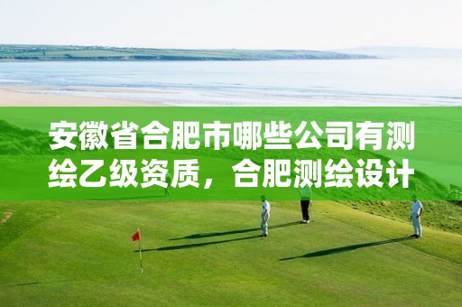 安徽省合肥市哪些公司有测绘乙级资质，合肥测绘设计院