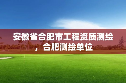 安徽省合肥市工程资质测绘，合肥测绘单位