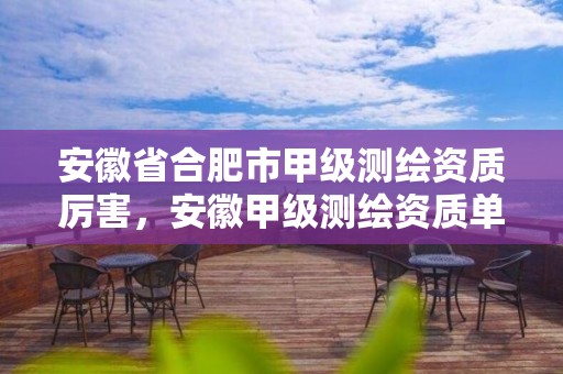 安徽省合肥市甲级测绘资质厉害，安徽甲级测绘资质单位