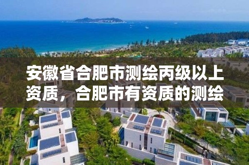 安徽省合肥市测绘丙级以上资质，合肥市有资质的测绘公司