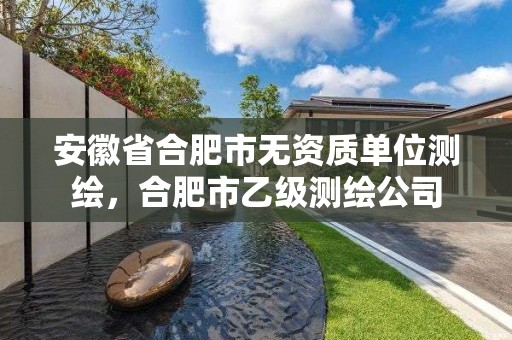 安徽省合肥市无资质单位测绘，合肥市乙级测绘公司