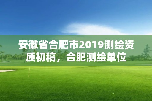 安徽省合肥市2019测绘资质初稿，合肥测绘单位