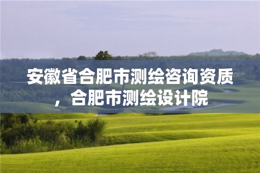 安徽省合肥市测绘咨询资质，合肥市测绘设计院