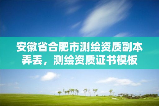 安徽省合肥市测绘资质副本弄丢，测绘资质证书模板